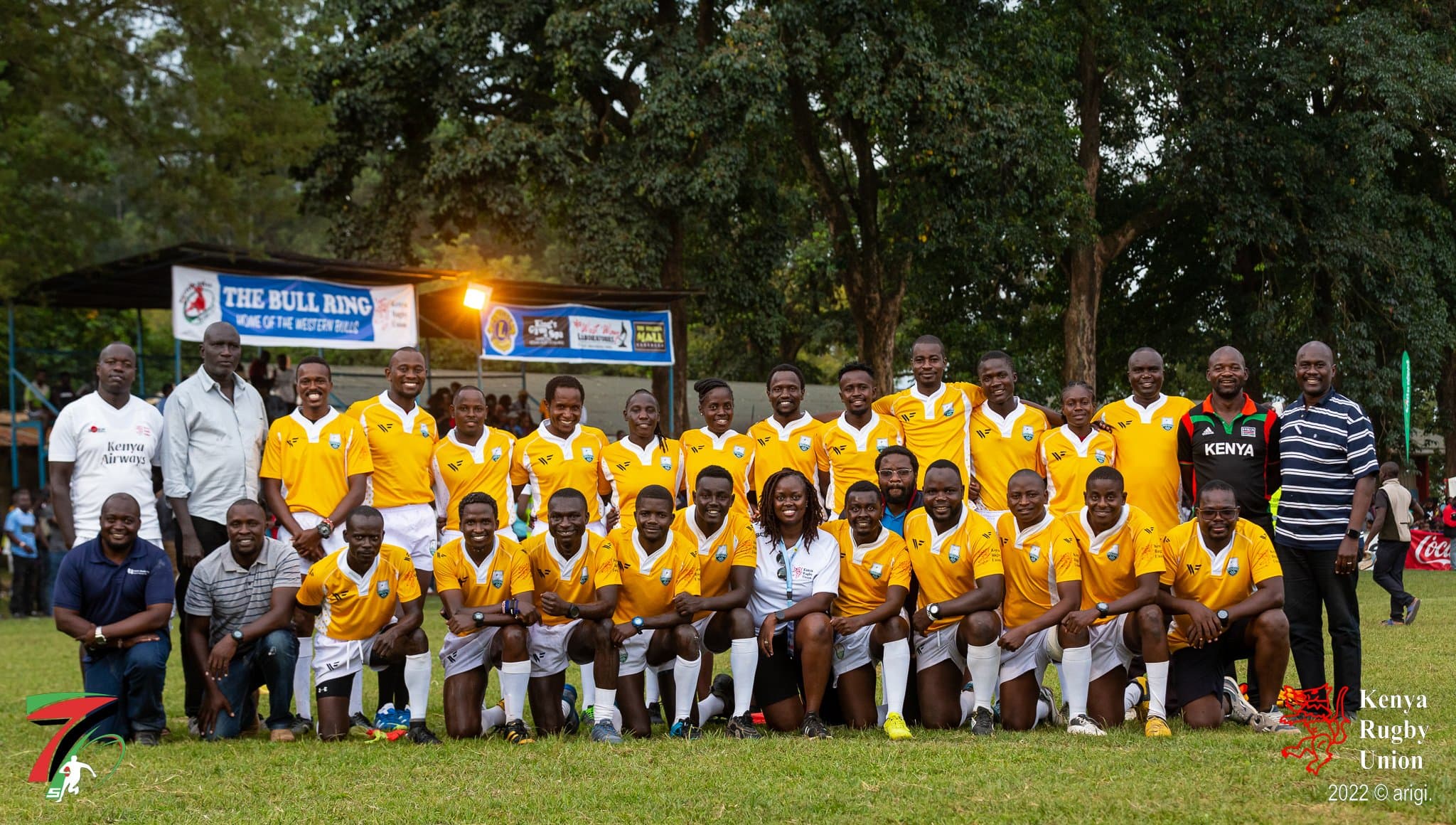Rugby referee officiating a match